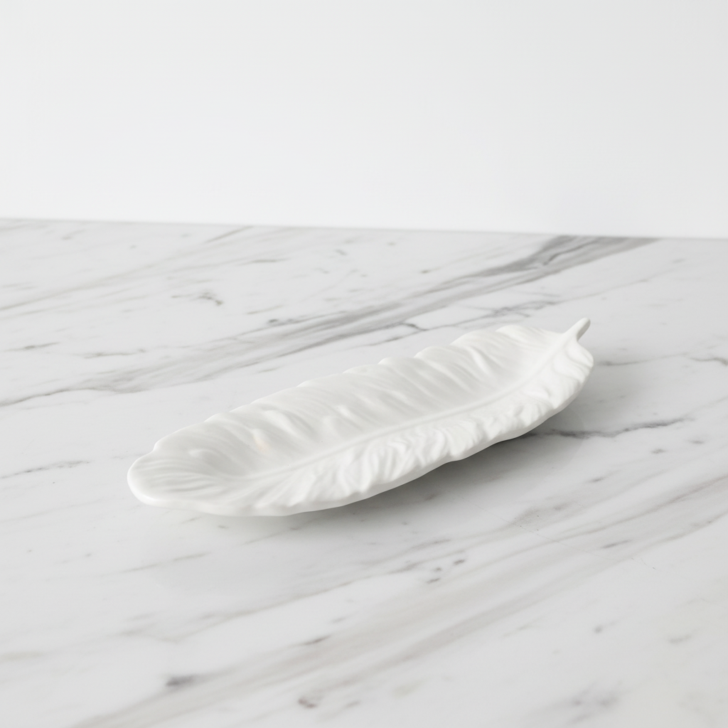 Leaf dish on marble