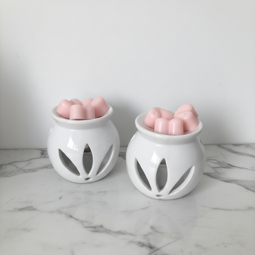 Tulip candle jars on marble