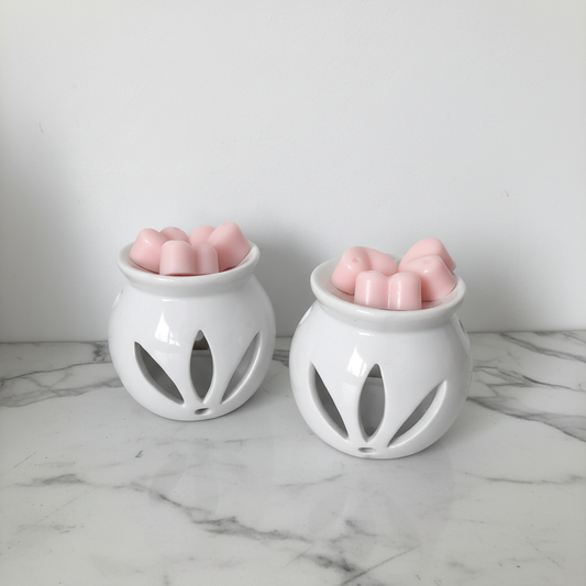 Tulip candle jars on marble